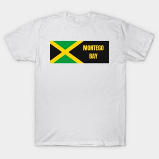 Montego Bay City in Jamaican Flag T-Shirt
